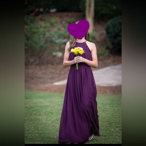 Juniors plum bridesmaids dress